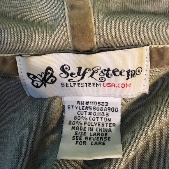 ✨HOST PICK✨ Self Esteem green velour hoodie - Picture 5 of 7